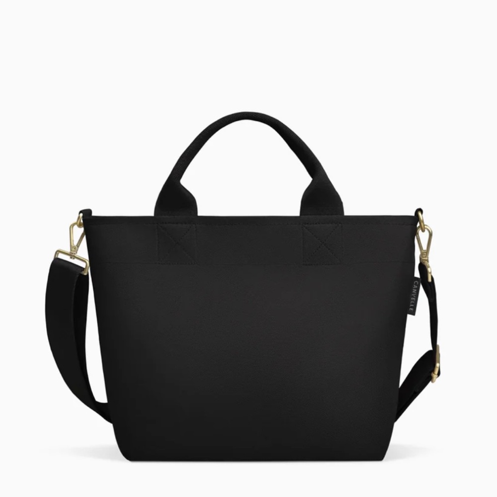 Canvelle Small Zip Crossbody Tote Black